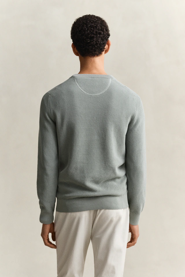 Gant Strickpullover »MICRO TEXTURED COTTON C-NECK« Regular fit mit Rundhalsausschnitt
