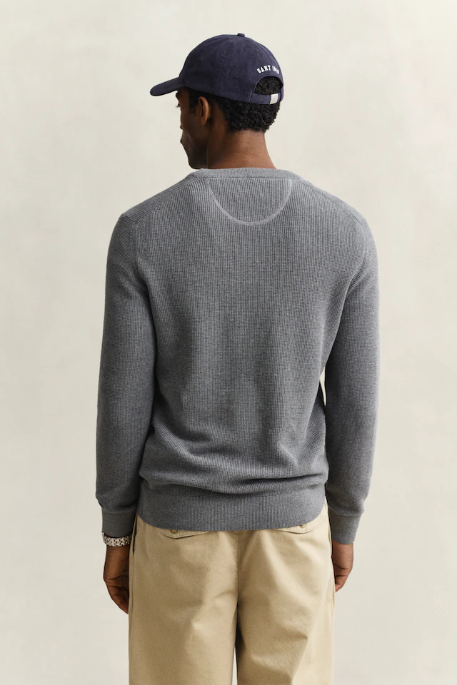 Gant Strickpullover »MICRO TEXTURED COTTON C-NECK« Regular fit mit Rundhalsausschnitt