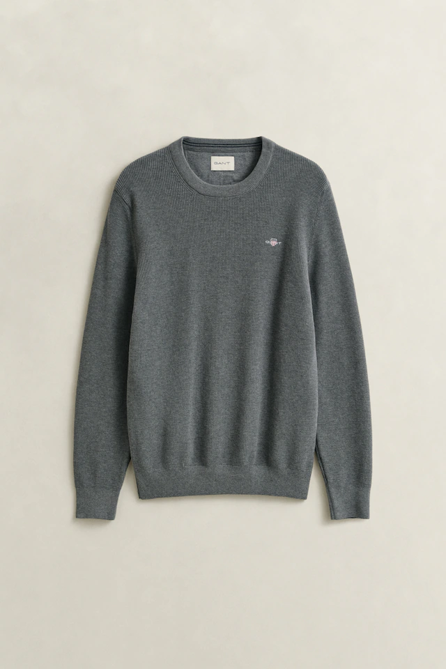Gant Strickpullover »MICRO TEXTURED COTTON C-NECK« Regular fit mit Rundhalsausschnitt