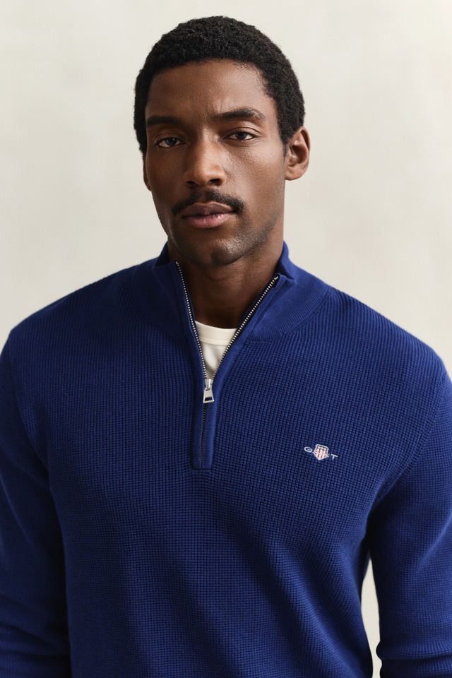 Gant Troyer »MICRO TEXTURED COTTON HALF ZIP« Regular fit mit Troyerkragen