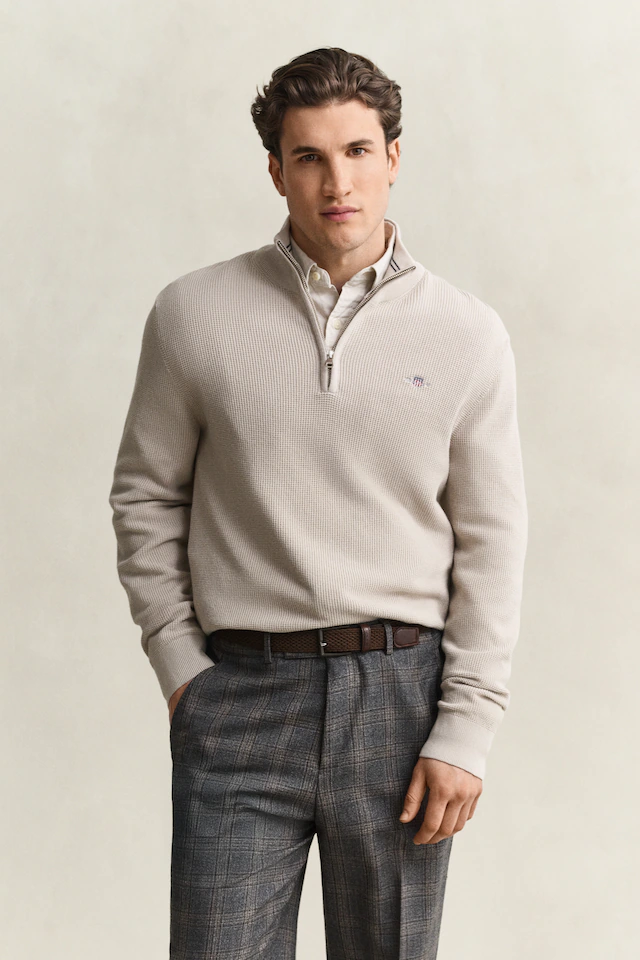 Gant Troyer »MICRO TEXTURED COTTON HALF ZIP« Regular fit mit Troyerkragen