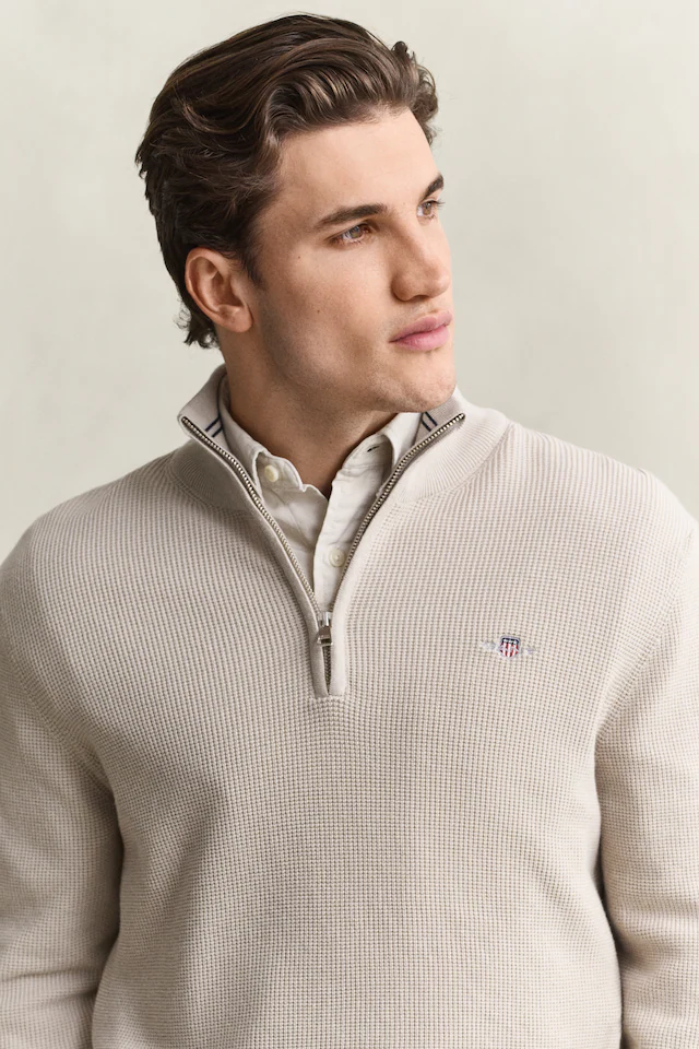 Gant Troyer »MICRO TEXTURED COTTON HALF ZIP« Regular fit mit Troyerkragen
