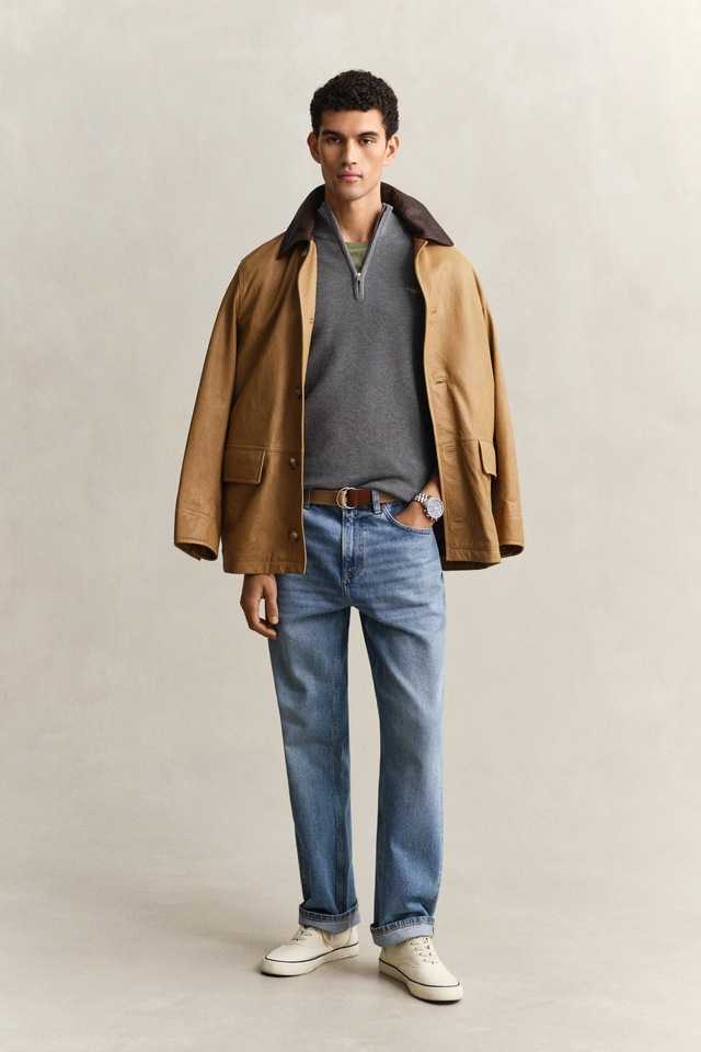 Gant Troyer »MICRO TEXTURED COTTON HALF ZIP« Regular fit mit Troyerkragen