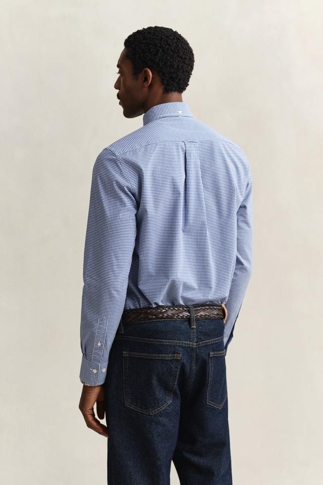 Gant Langarmhemd »REG CLASSIC POPLIN GINGHAM SHIRT« mit Logostickerei, Baumwoll-Popeline