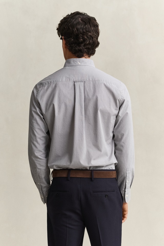 Gant Langarmhemd »REG CLASSIC POPLIN GINGHAM SHIRT« mit Logostickerei, Baumwoll-Popeline