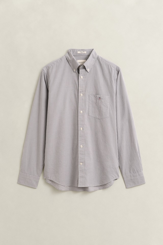 Gant Langarmhemd »REG CLASSIC POPLIN GINGHAM SHIRT« mit Logostickerei, Baumwoll-Popeline