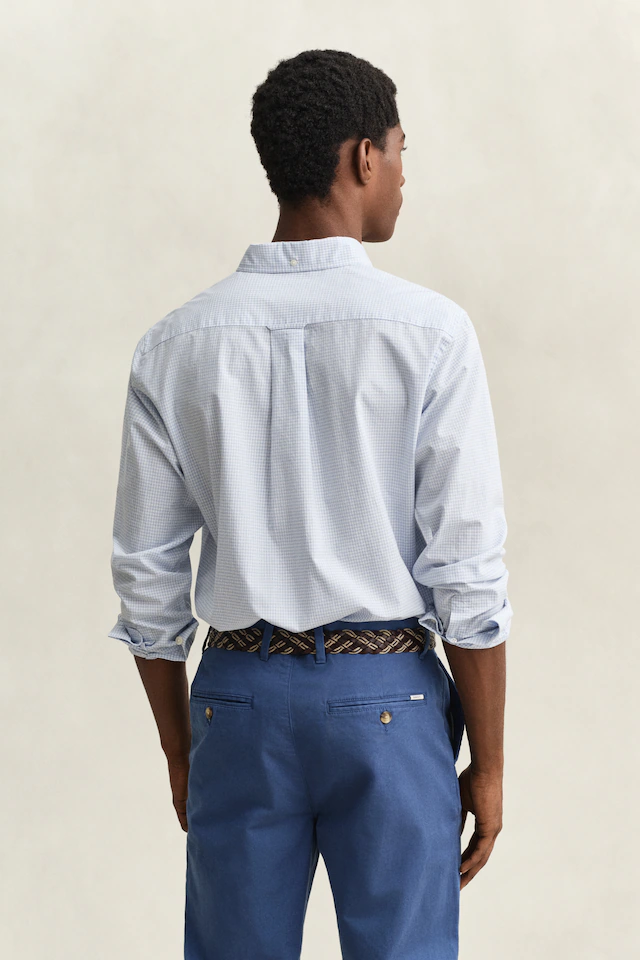 Gant Langarmhemd »REG CLASSIC POPLIN GINGHAM SHIRT« mit Logostickerei, Baumwoll-Popeline