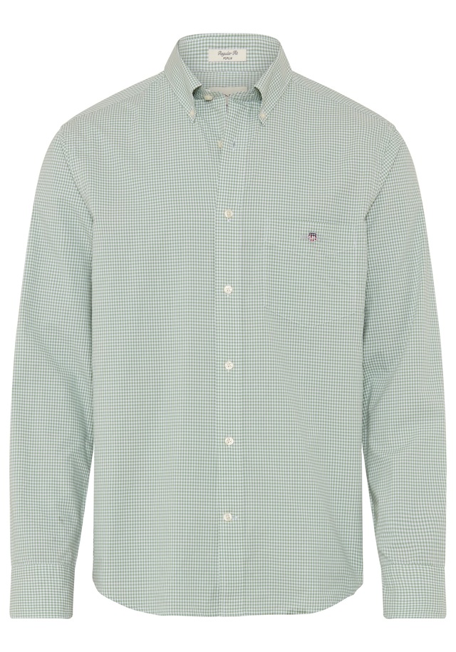 Gant Langarmhemd »REG CLASSIC POPLIN GINGHAM SHIRT« mit Logostickerei, Baumwoll-Popeline
