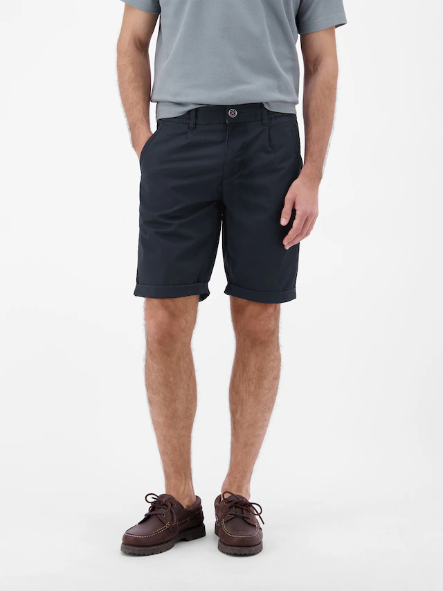 LERROS Chinoshorts mit Bindeband und Aufschlag am Bein