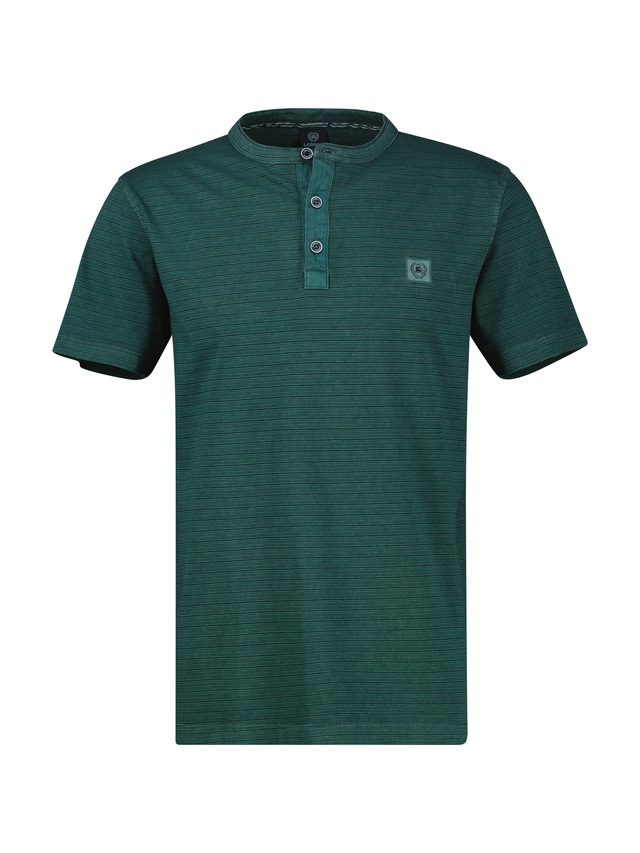 LERROS Kurzarmshirt mit Serafino-Kragen
