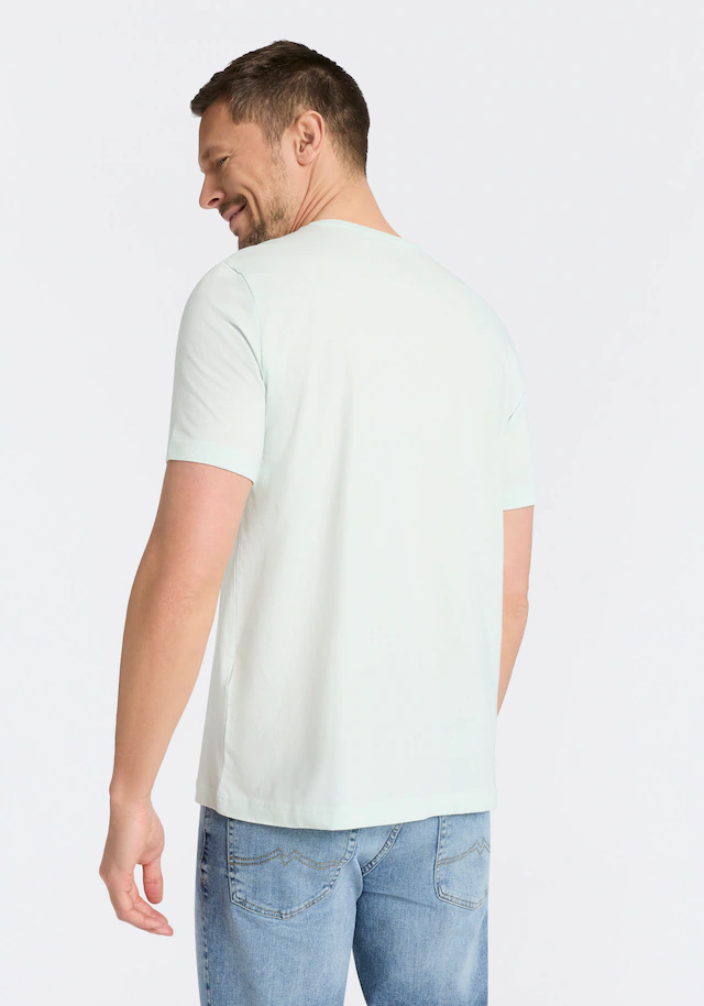 MUSTANG Rundhalsshirt »Alex Logoprint uni« normale Passform, Kurzarm-Design
