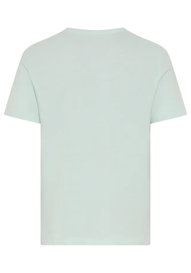 MUSTANG Rundhalsshirt »Alex Logoprint uni« normale Passform, Kurzarm-Design