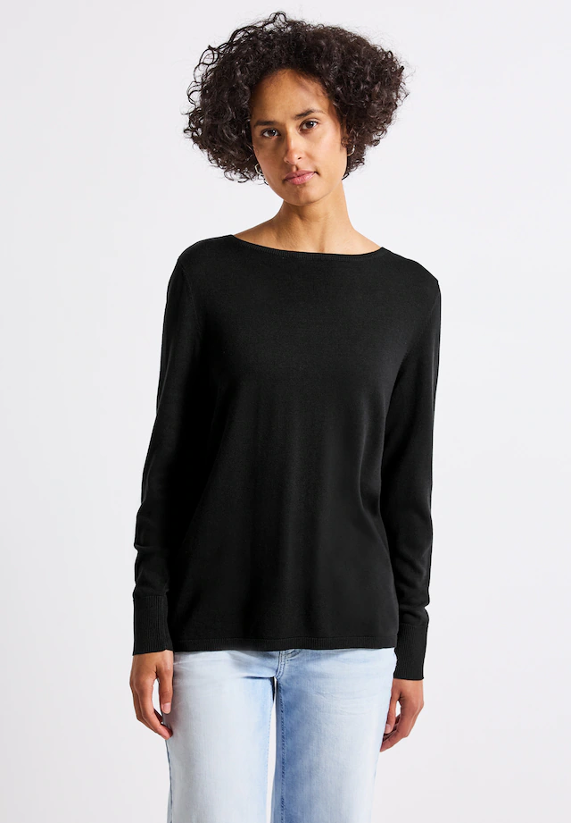 STREET ONE Strickpullover aus elastischem Materialmix