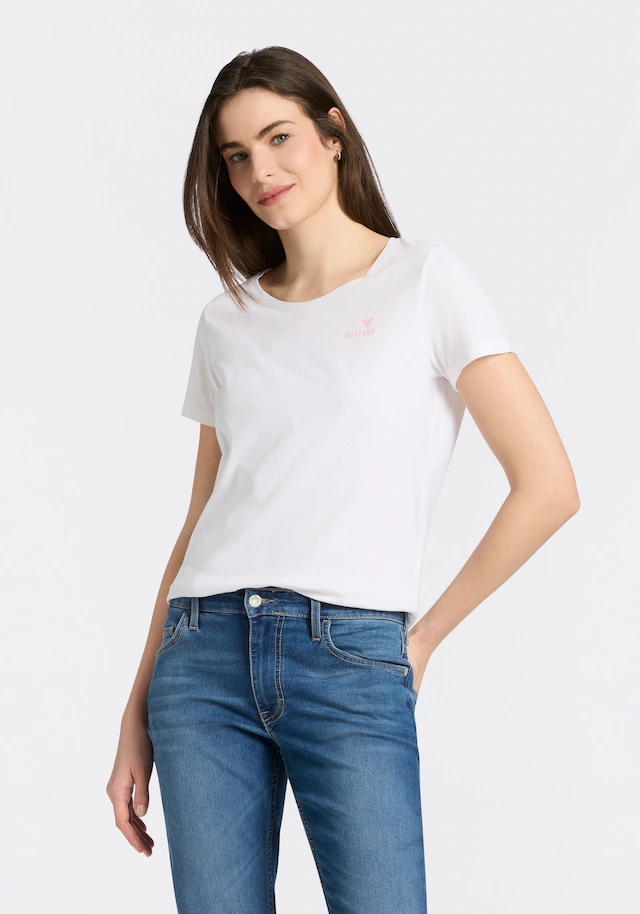 MUSTANG T-Shirt normale Passform, Kurzarm-Design