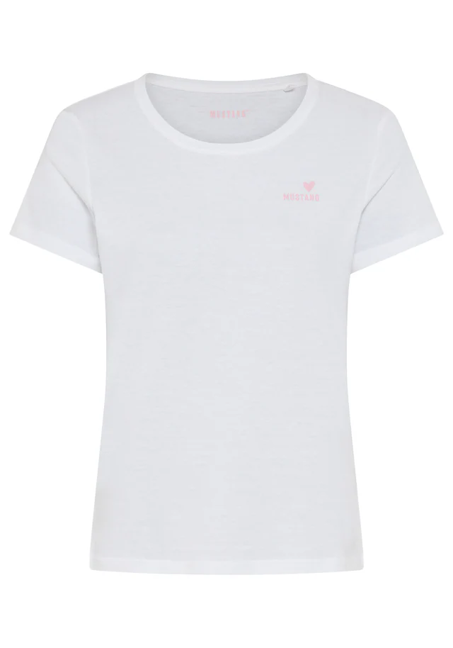 MUSTANG T-Shirt normale Passform, Kurzarm-Design