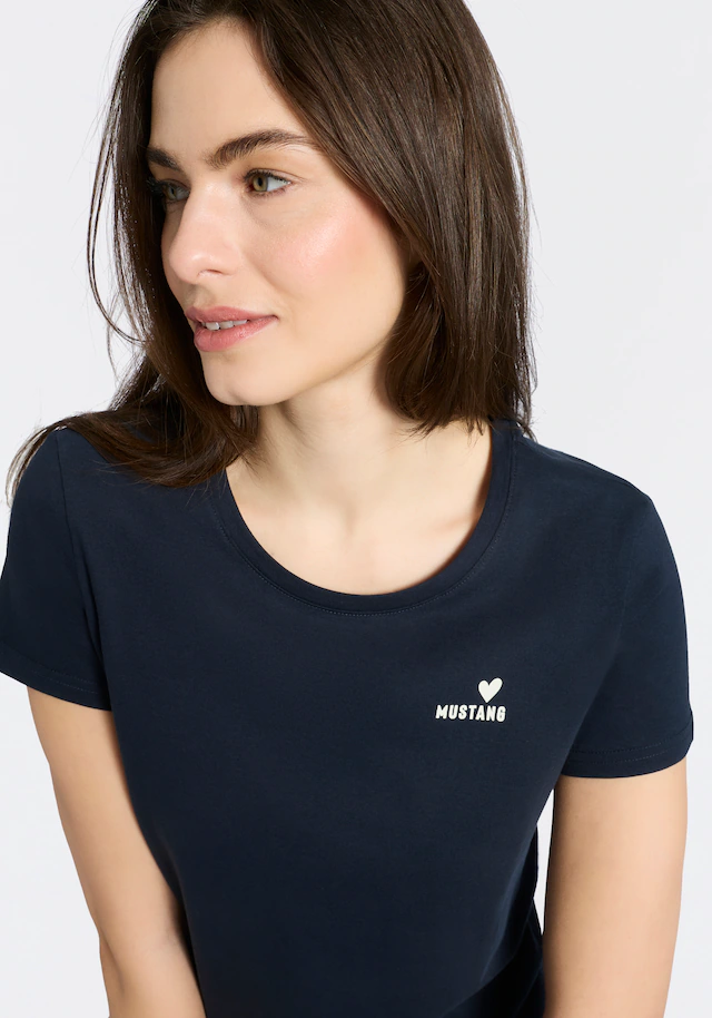MUSTANG T-Shirt normale Passform, Kurzarm-Design