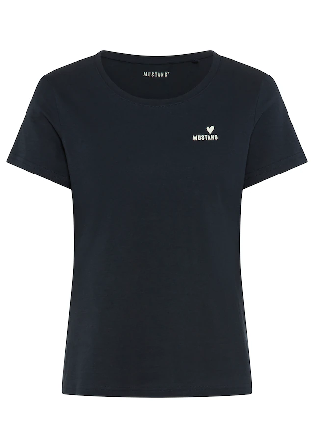 MUSTANG T-Shirt normale Passform, Kurzarm-Design