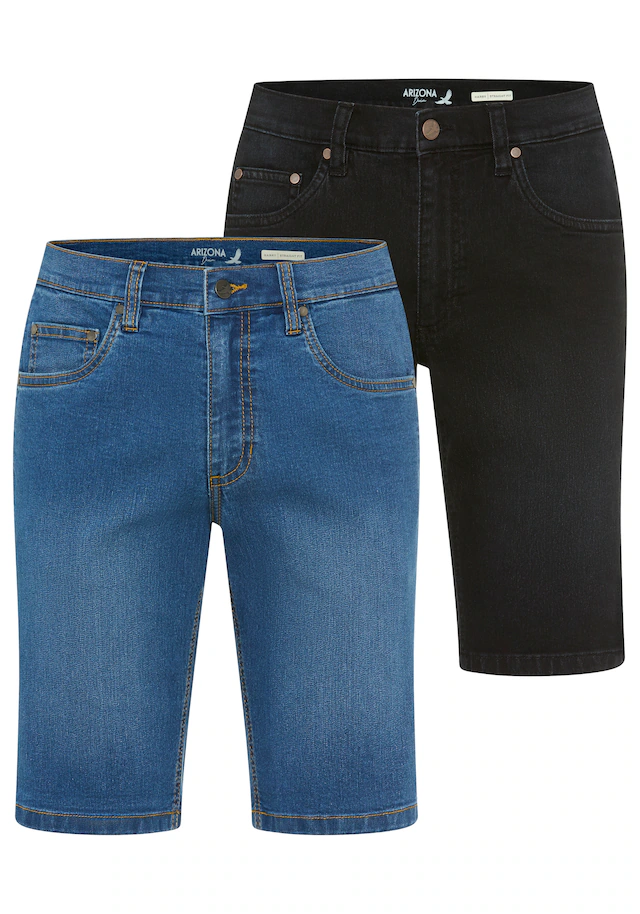 Arizona Jeansshorts »Doppelpack Denimshorts« 2er-Pack, Regular-Fit, gerade geschnittenes Bein