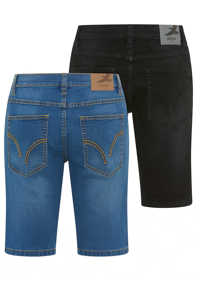 Arizona Jeansshorts »Doppelpack Denimshorts« 2er-Pack, Regular-Fit, gerade geschnittenes Bein