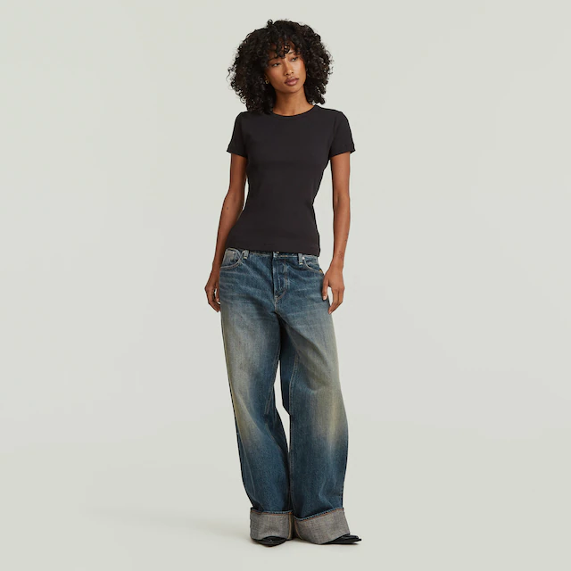 G-STAR T-Shirt »Slim Rib Wmn« in Rundhalsform