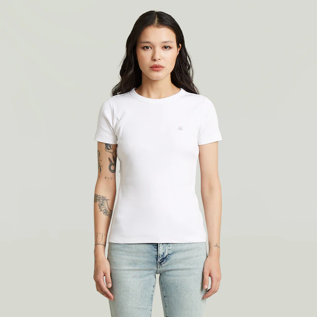 G-STAR T-Shirt »Slim Rib Wmn« in Rundhalsform