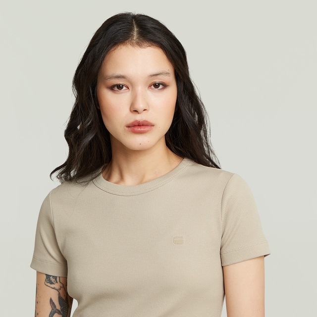 G-STAR T-Shirt »Slim Rib Wmn« in Rundhalsform