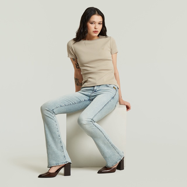 G-STAR T-Shirt »Slim Rib Wmn« in Rundhalsform