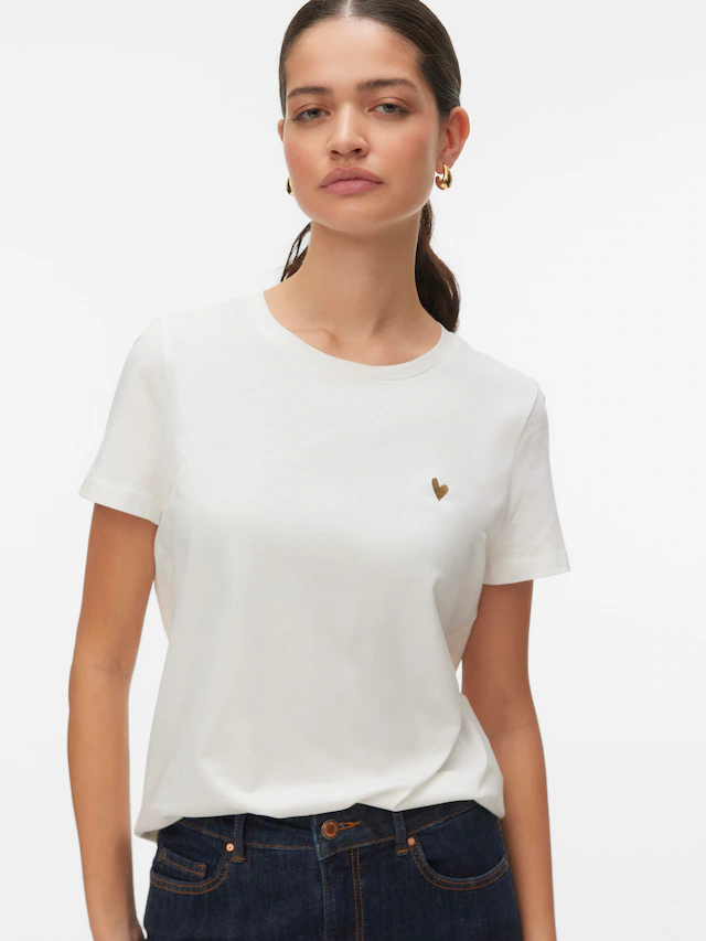 Vero Moda Kurzarmshirt »VMVIVA S/S O-NECK T-SHIRT JRS BTQ GA«