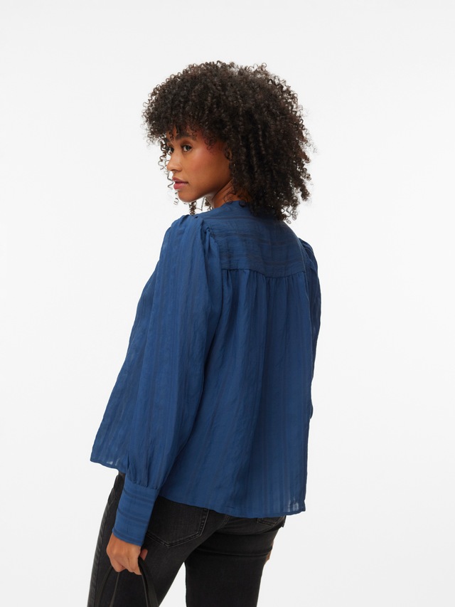 Vero Moda Hemdbluse »VMISELLE L/S SHIRT WVN BTQ« lange Bündchen, Ton-in Ton Streifenmuster