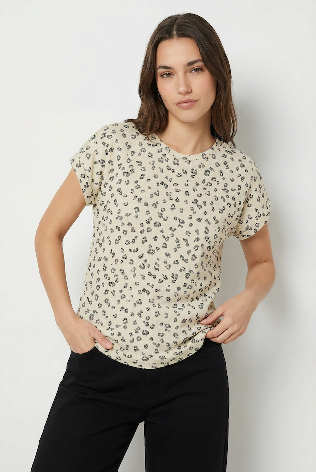 Vero Moda Strickpullover »VMBRIANNAMIX SS O-NECK PULLOVER BOO« mit Animal-Print
