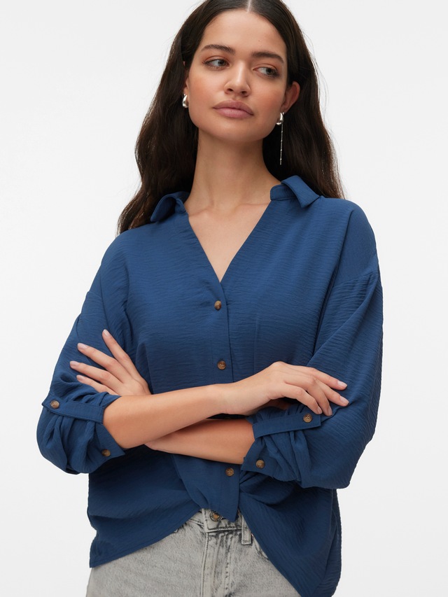 Vero Moda Hemdbluse »VMIZZY LS DETAIL SHIRT WVN BTQ GA« mit geknoteter Front