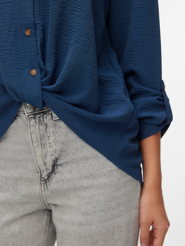 Vero Moda Hemdbluse »VMIZZY LS DETAIL SHIRT WVN BTQ GA« mit geknoteter Front