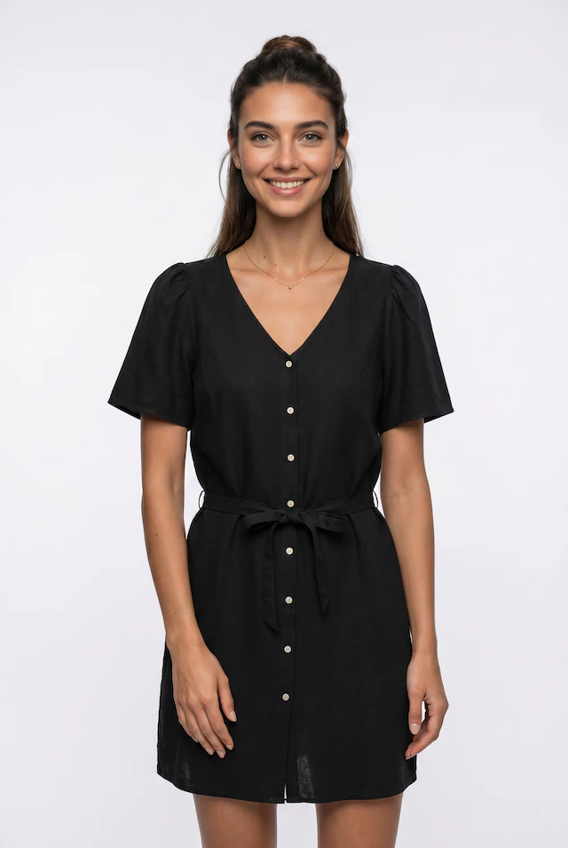 Vero Moda Hemdblusenkleid »VMMYMILO 2/4 SHORT SHIRT DRESS WVN GA« mit Taillengürtel