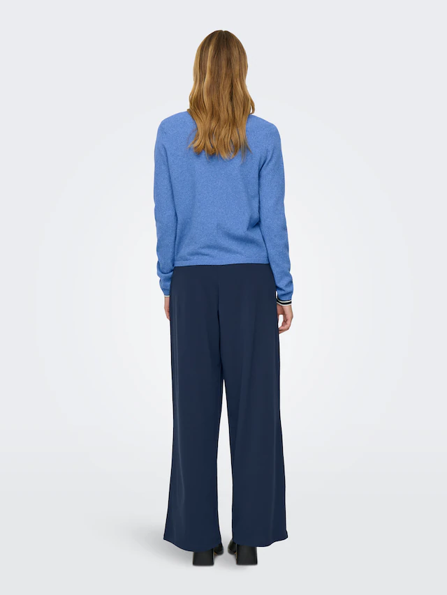 ONLY V-Ausschnitt-Pullover »ONLLOYAL LIFE LS V-NECK PULLO KNT NOOS« Materialmix