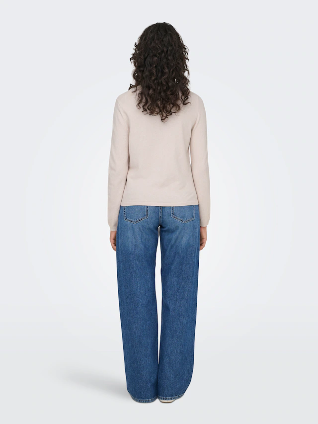 ONLY V-Ausschnitt-Pullover »ONLLOYAL LIFE LS V-NECK PULLO KNT NOOS« Materialmix
