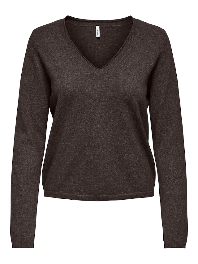 ONLY V-Ausschnitt-Pullover »ONLLOYAL LIFE LS V-NECK PULLO KNT NOOS« Materialmix