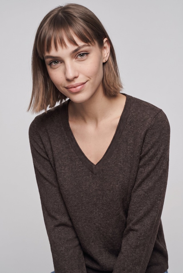ONLY V-Ausschnitt-Pullover »ONLLOYAL LIFE LS V-NECK PULLO KNT NOOS« Materialmix