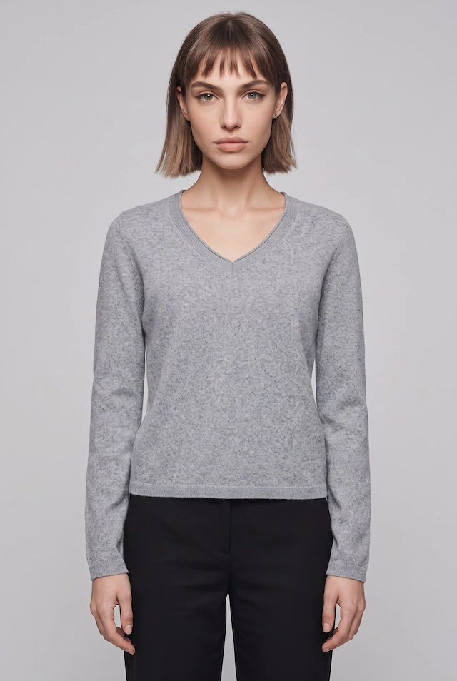 ONLY V-Ausschnitt-Pullover »ONLLOYAL LIFE LS V-NECK PULLO KNT NOOS« Materialmix