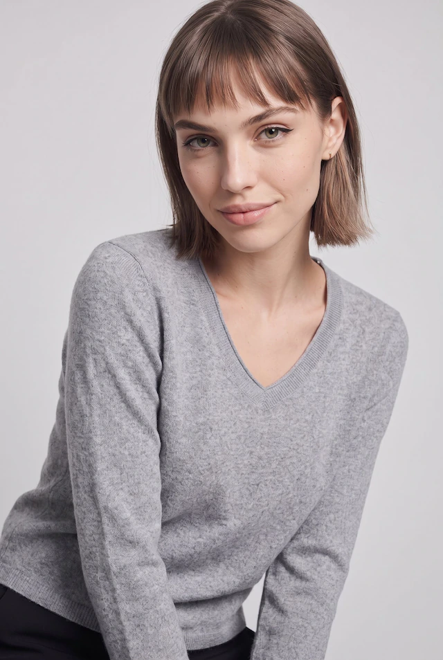ONLY V-Ausschnitt-Pullover »ONLLOYAL LIFE LS V-NECK PULLO KNT NOOS« Materialmix