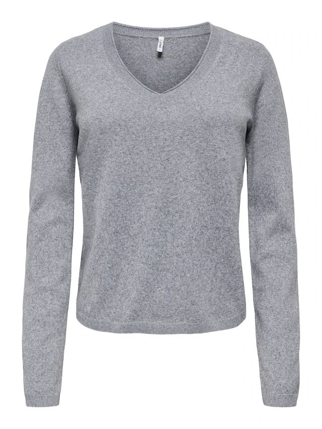 ONLY V-Ausschnitt-Pullover »ONLLOYAL LIFE LS V-NECK PULLO KNT NOOS« Materialmix