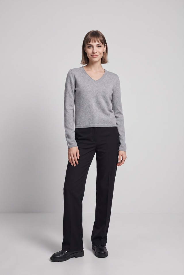 ONLY V-Ausschnitt-Pullover »ONLLOYAL LIFE LS V-NECK PULLO KNT NOOS« Materialmix