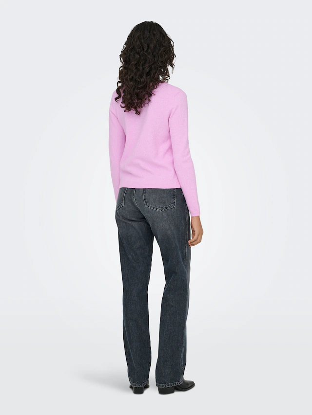 ONLY V-Ausschnitt-Pullover »ONLLOYAL LIFE LS V-NECK PULLO KNT NOOS« Materialmix