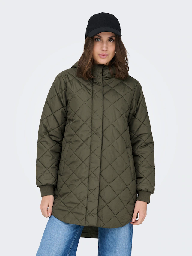 ONLY Steppmantel »ONLJULIET QUILTED HOOD ZIP COAT OTW NOOS« Kunstfaser
