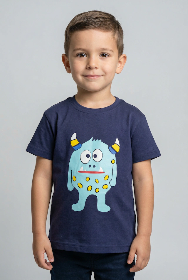 Blue Seven T-Shirt mit Monster-Effekt, mit eingelassener Tasche, aus Baumwolle