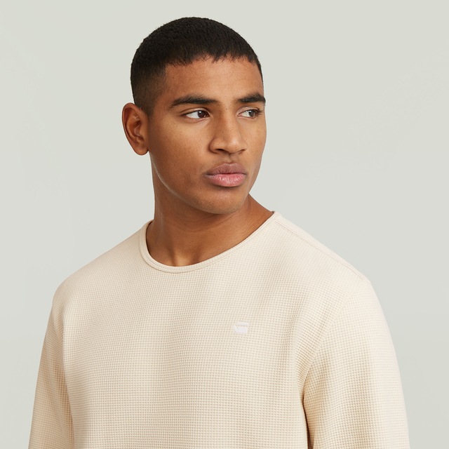 G-STAR Longsleeve »Structured Tweeter« in Waffel-Struktur, mit Logostickerei
