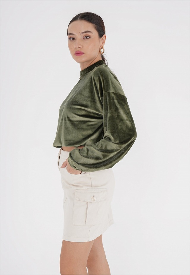 freshlions Klassische Bluse »Remy« 1 mit Knopfleiste im Nacken