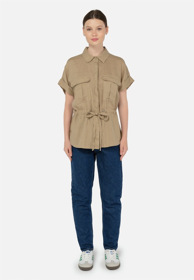 freshlions Klassische Bluse »Zoey« 1 mit Bindeband in der Taille