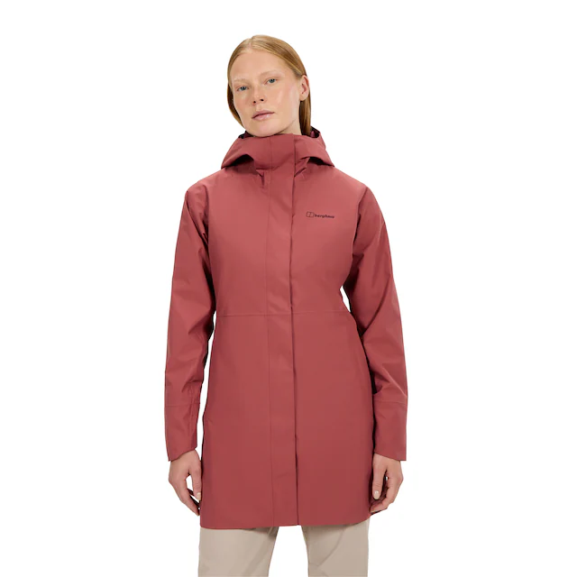 Berghaus Softshelljacke »OMEARA LONG SHELL JKT AF« mit verstellbarer Kapuze, atmungsaktiv, wasserdicht, lange Passform