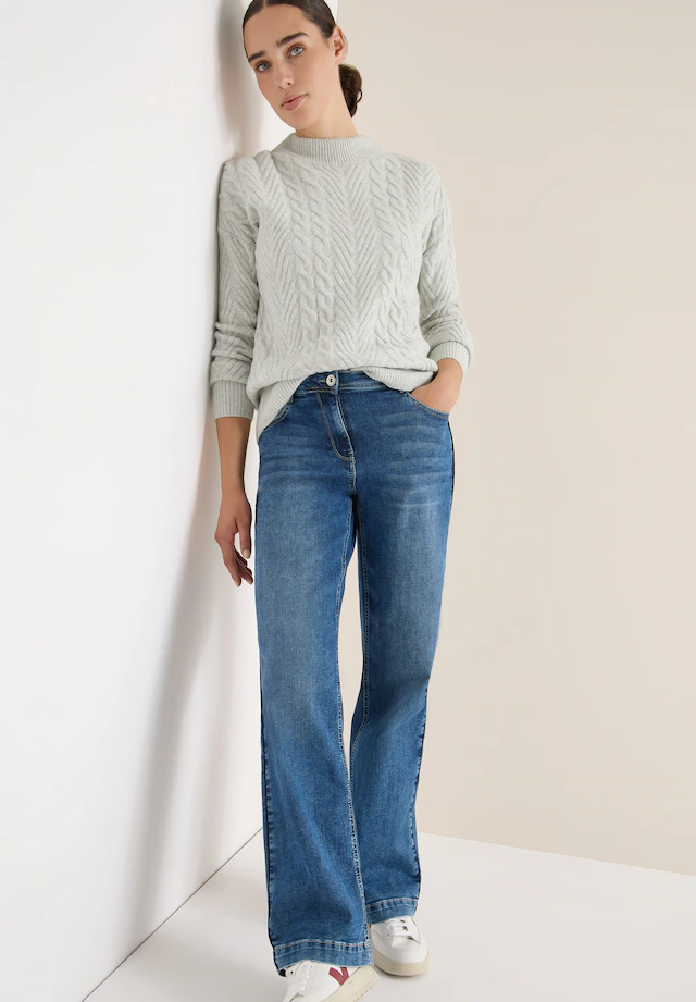 Cecil Strickpullover mit Turtle Neck, Zopfmuster