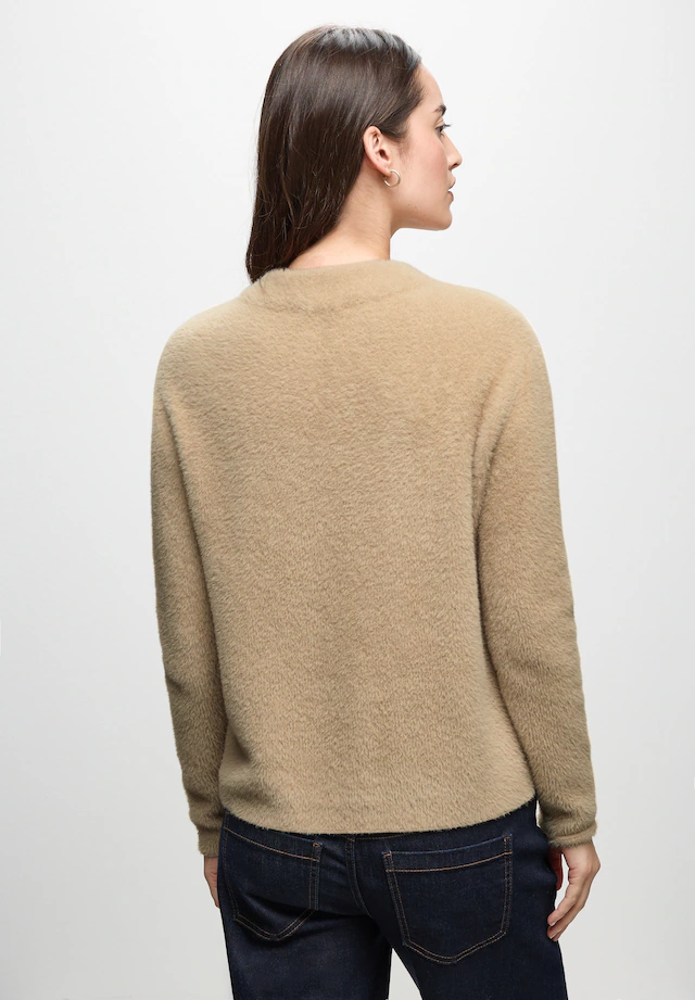 STREET ONE Stehkragenpullover aus softem Materialmix